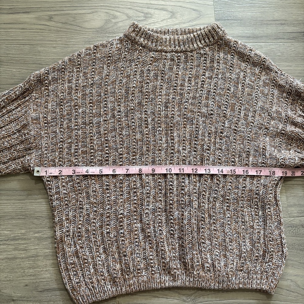 Universal Threads Goods Co. Women's Sz XS Brown Beige Chunky Knit Sweater Cozy - Picture 5 of 7